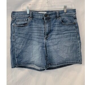 Banana Republic Premium Denim Roll-Up Shorts Medium Wash Blue Womens 31